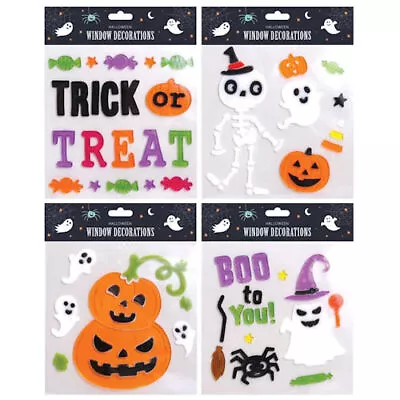 Halloween Window Gel Stickers - Assorted Spooky Scary House Party Decorations • £3.19