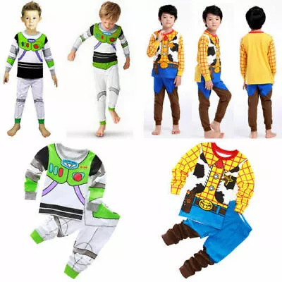 Kids Boys Movie Toy Story Buzz Lightyear Woody Long Sleeve Underwear Pyjamas Set • $21.19