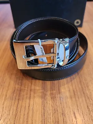 $415 New 100% Auth Montblanc Men's Belt Reversible BLK/BRN #9774 • $325