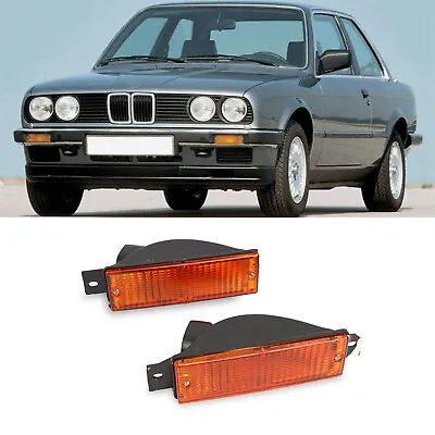 $30.45 • Buy For BMW E30 Turn Signal Indicators Light Front Bumper Corner Parking Lights NEW