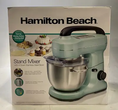 Hamilton Beach Stand Mixer 7 Speeds 4 Quart Capacity Aqua • $89.99