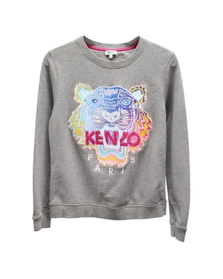 $413 • Buy Kenzo Embroidered Tiger Sweatshirt In Grey Cotton