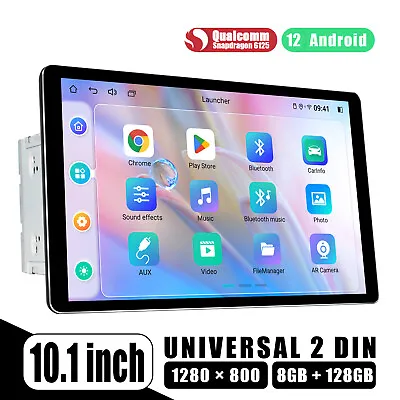 JOYING Qualcomm Android 12 Double Din 10.1 Inch Support CarPlay Reverse Cam DAB+ • £382.96