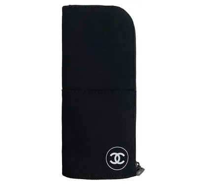 CHANEL Beauty Black Cosmetics Brush Pouch Small Size Travel Case / New • $79