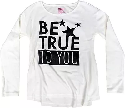 Epic Threads Big Girls Graphic Print T-Shirt Long Sleeve Ivory XL 61-64  110Lbs • $8.98