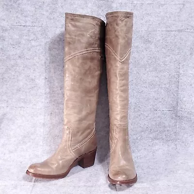 Frye  Womens Boots Tall Jane Blonde Tan Leather Boots 9.5 B Seldom Worn • $89.95