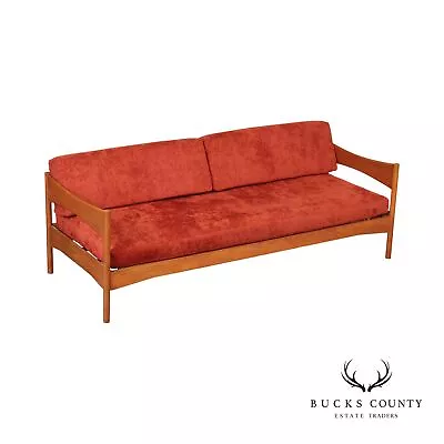 Mid Century Danish Modern Teak Frame Sofa • $2695