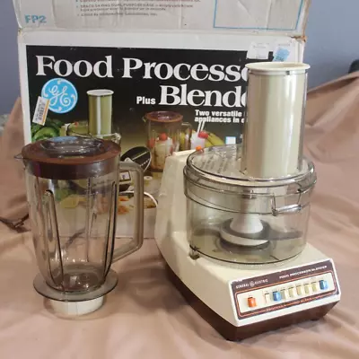 Vintage General Electric Food Processor Blender FP2 Works Great Multi Speed • $34.99