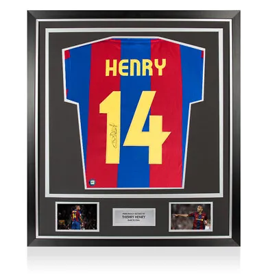 £499.99 • Buy Framed Thierry Henry Signed Barcelona Shirt - Retro, Number 14 - Premium