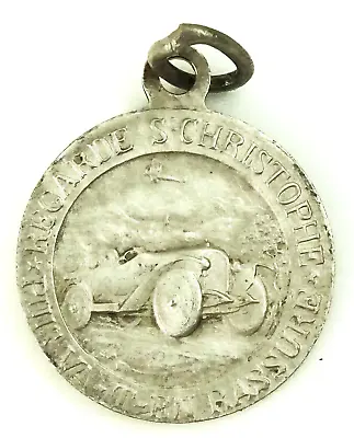 St Christopher Travel Protection Vintage Medal Classic Car And Biplane Airplane • $13.05