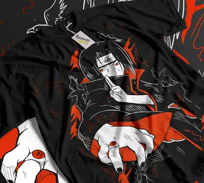 Itachi Uchiha T-Shirt Naruto Shippuden Sasuke Anime Manga Strip Sweater Soft Tee • $19.20