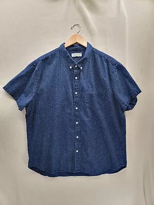 Madewell Men's Short Sleeves Blue & Indigo Dots Button Down Shirt Size-XXL • $22