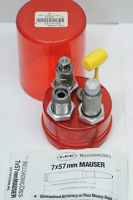 LEE  7x57 Mauser Dies Set W/# 2 Shell Holder & Powder Measure 90541 • $52