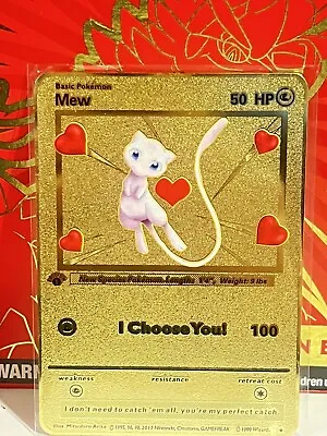 Mew I Choose You! Love Gold Metal Pokémon Card- Collectible/Gift/Display • $9.99