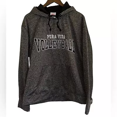 Dimco Apparel Black White Spacedye Volleyball Hoodie Women XL • $19.95