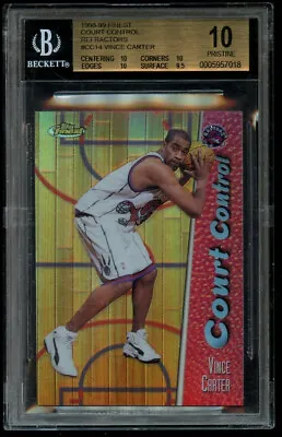 1998 Finest Vince Carter /150 Rookie Refractor BGS 10 Pristine RC Court Control • $105.50