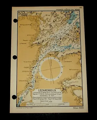 SALE - LEZARDRIEUX France D-Day Invasion Planning - Rare Vintage WW2  Map 1943 • $4.28