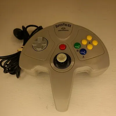 N64 Nintendo 64 N64 Wired Superpad 64 Game Controller Grey  • $17