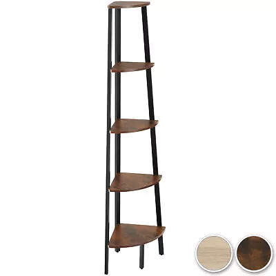Corner Shelf Unit Furniture 5 Tier | Wood Effect Steel Frame Bathrooms Bedrooms • £45.99