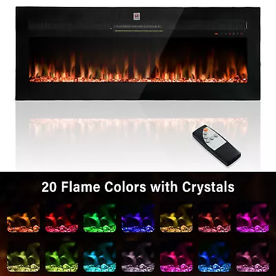 50'' Electric Fireplace In-Wall Recessed Wall Mount Fireplace Heater With Remote • $197.99