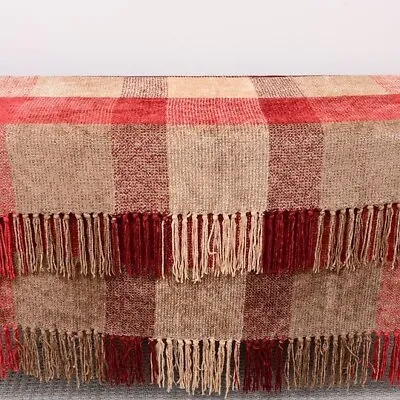 Restoration Hardware Throw Blanket Red Plaid • $97