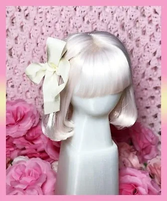 BJD 1/4 Balljointed Doll Mini Super Dollfie MSD SDM Pale Pink Wig 7/8 Silk Bow • $22.36