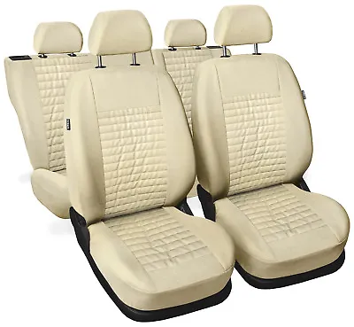 CAR SEAT COVERS Full Set Fit Daewoo Matiz - Leatherette Eco Leather Beige  • $74.69