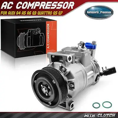 AC Compressor W/ Clutch For Audi Allroad A4 A5 A6 Q3 Quattro Q5 Q7 8E0260805BA • $154.99