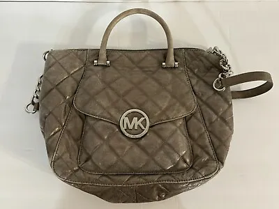 VTG Michael Kors Handbag/Purse Large Fulton Quilt Pattern Nickel New W/ Tags • $140
