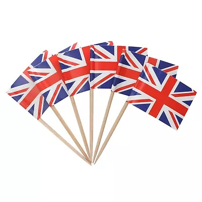 Union Jack Cocktail Stick Decorations NEW X100 King Charles III Coronation 2023 • £4.99