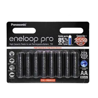 Panasonic Eneloop Pro 8 X AA LSD 2550mAh NiMH Batteries BK-3HCCE/8BT • $54.95