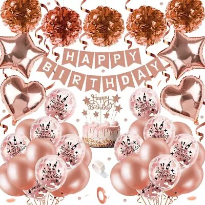 Balloons Garland Birthday Decor Women Burgundy Party Rose Gold Balloons Arch Kit • $15.98