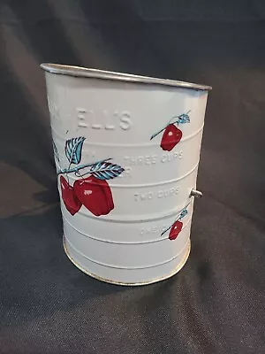 Vintage Bromwell's Flour Sifter With Apples Painted On Black Handle • $8