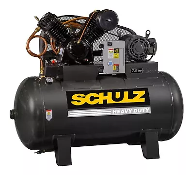 Schulz Air Compressor 7.5hp 3 Phase Horizontal 80 Gal Tank 30cfm 175 Psi • $3180