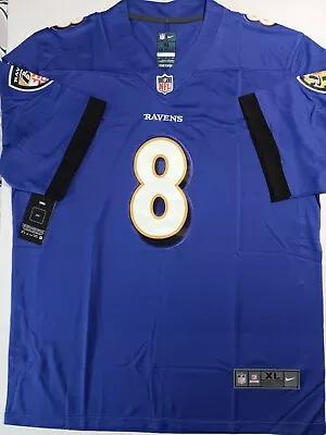 Baltimore Ravens Lamar Jackson #8 Stitched Football Purple Men Jersey Sz XL NWT • $29.99