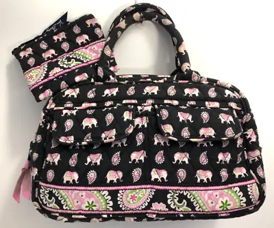 2 Vera Bradley Pink Elephant: Lola Handbag Satchel Small Purse & Zip Coin VGUC • $15.99