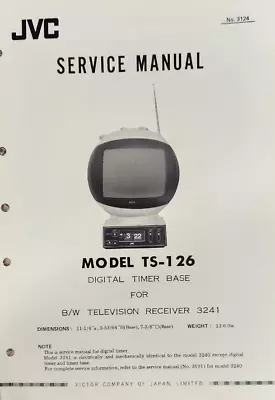 JVC - Nivico - TS-126 Digital Timer Base For B/W Television - Service Manual • $15