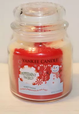 YANKEE CANDLE PEPPERMINT SWIRLS 13.5 Oz Candle Cranberry Peppermint & Jack Frost • £38.56