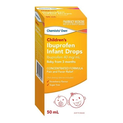 $18.95 • Buy Chemists' Own Children's Ibuprofen Infant Drops 40mg Baby From 3 Months - 50mL
