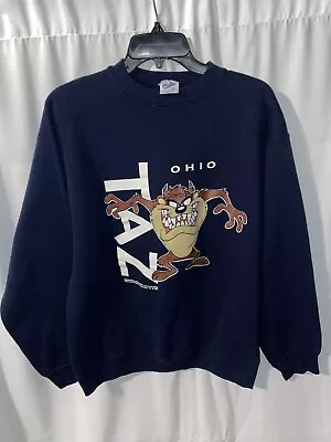 Vintage 1992 Taz Looney Tunes Ohio Velva Sheen Sweatshirt Adult Large Made USA • $37.50