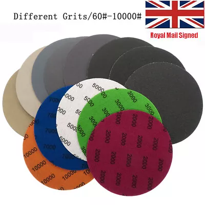 10pcs 5 Inch 602406001000500010000 Grit Wet/Dry Hook And Loop Sanding Discs • £4.79