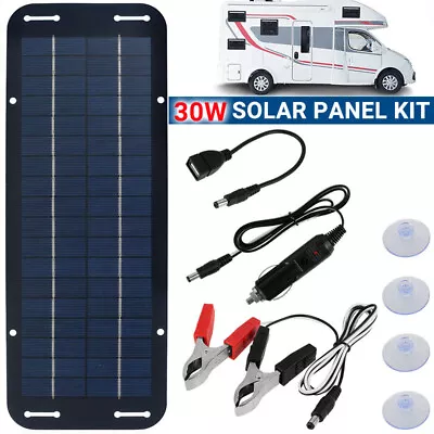 30W Solar Panel Kit Trickle Battery Charger 12V For Car Van Caravan Boat UK • £13.99