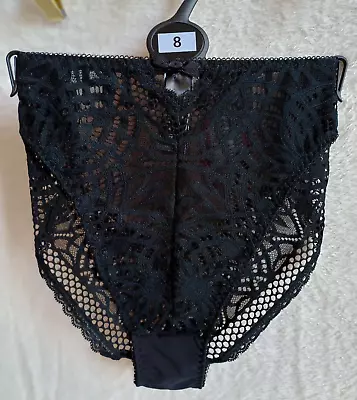 BNWT M&S Boutique High Waist/Leg Knickers Black UK Size 8 • £5.99