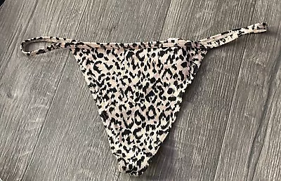 Nwt Victoria's Secret Black Leopard Cheetah V String Thong Panties (m) • $17