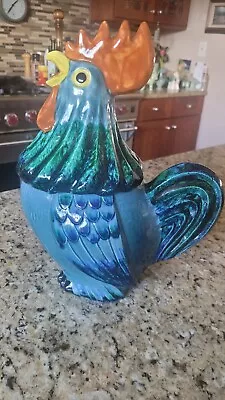 Metlox Poppytrail Blue Rooster Cookie Jar...rare! • $900