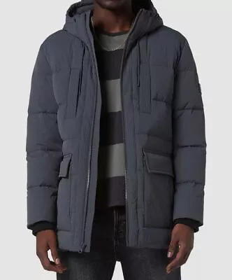 $350 Andrew Marc Men's Gray Silverton Hooded Parka Coat Jacket Vest Size S • $112.38