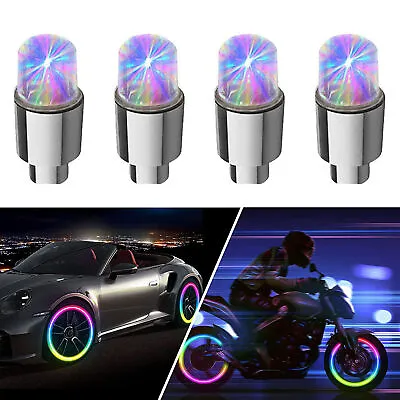 4x Universal Car Wheel Tire Air Valve Stem LED Light Caps Decor Car Accessories • $9.37