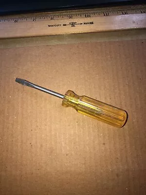 Vintage Irwin 400-3  Amber Handle 6  Flat-Head Screwdriver Made In USA • $5.99