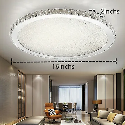 Modern Crystal LED Ceiling Light Fixture Pendant Lamp Flush Mount Chandelier 30W • $52.25