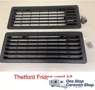 Thetford Fridge Vent Kit Upper & Lower Vents - Black - Caravan RV Motorhome • $134.96